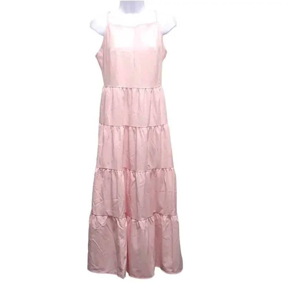 Pink Poodle Open Back Spaghetti Strap Maxi Sundress